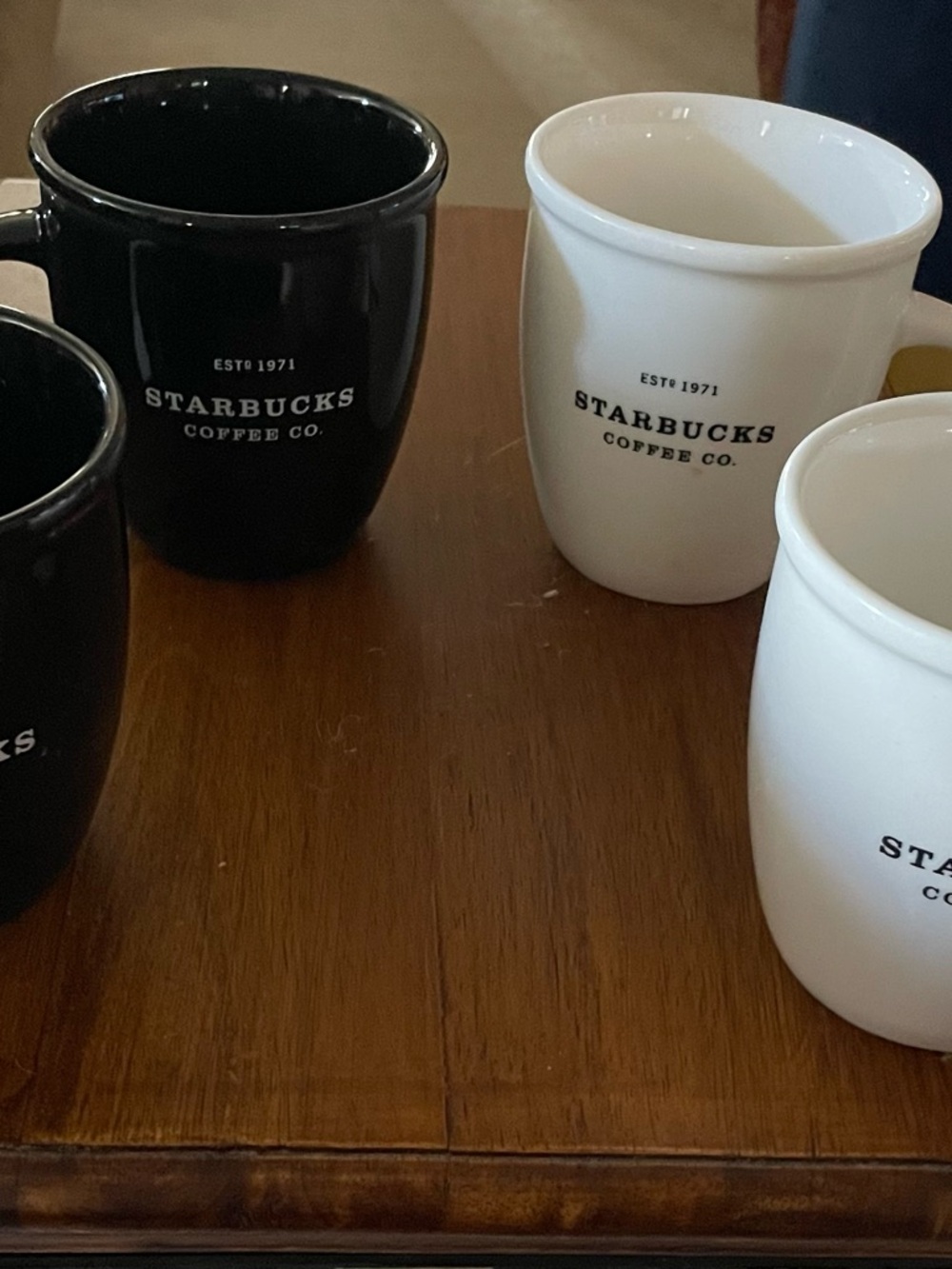 Starbucks Barista Ceramic Mugs - Black & White Set